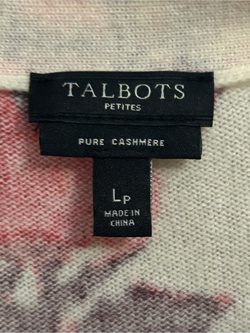 Talbots cashmere Red Floral  Cream Cardigan - Picture 3 of 3